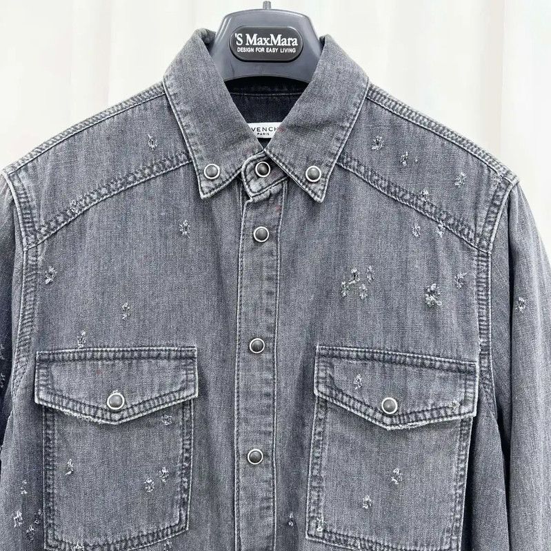 Givenchy Givenchy Gray Long Sleeve Cotton Shirt 0089 Size S / US 4 / IT 40 - 3 Thumbnail