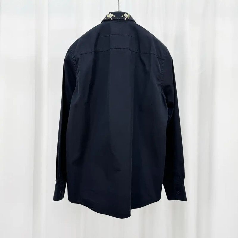 Givenchy Givenchy Black Cotton Floral Long Sleeve Shirt 0089 Size M / US 6-8 / IT 42-44 - 2 Thumbnail