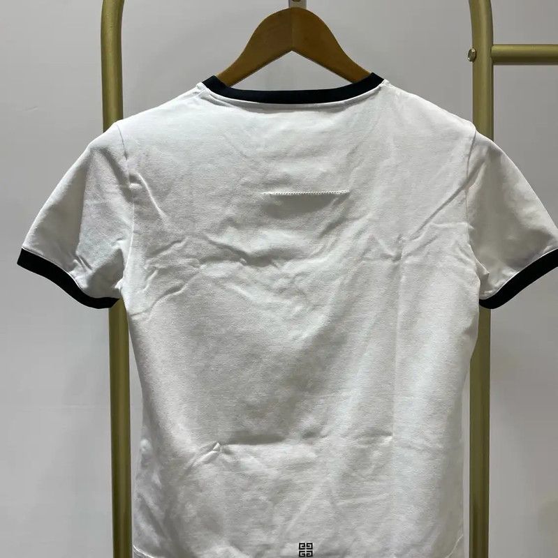 Givenchy Givenchy Women's White Cotton T-Shirt 0089 Size L / US 10 / IT 46 - 2 Thumbnail