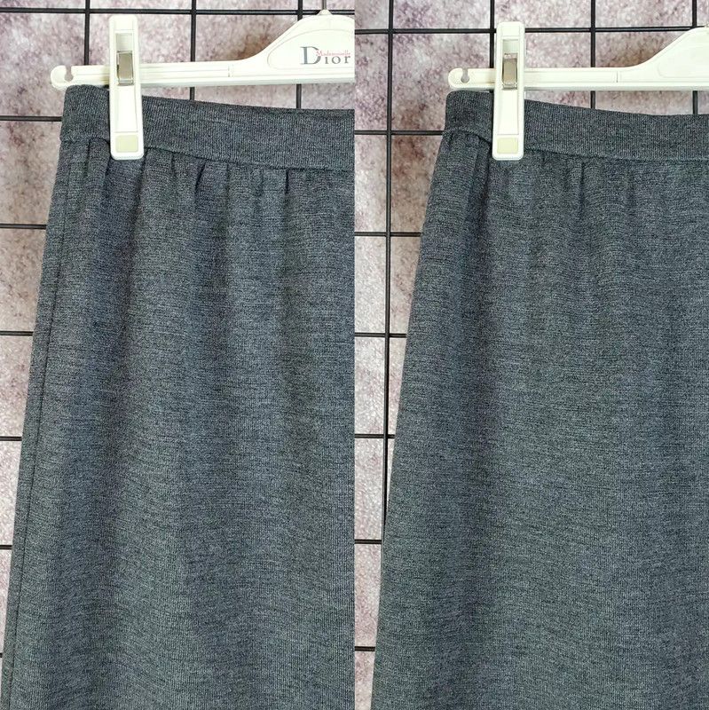 Givenchy Givenchy Gray Wool Midi Skirt for Women 0089 Size 23" - 3 Thumbnail