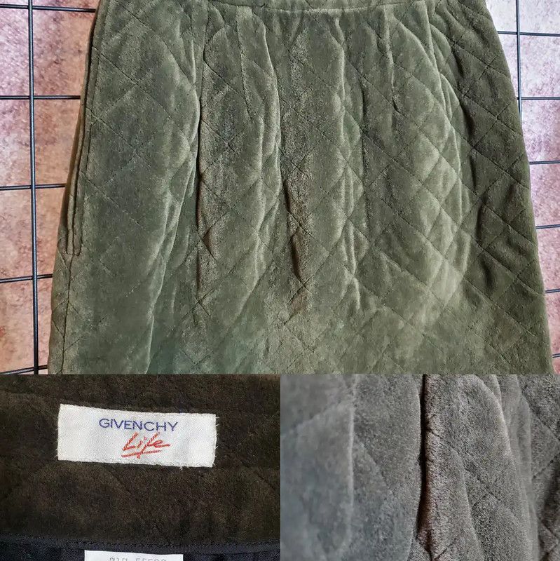 Givenchy Givenchy Green Plaid Midi Skirt for Women 0089 Size 23" - 4 Thumbnail