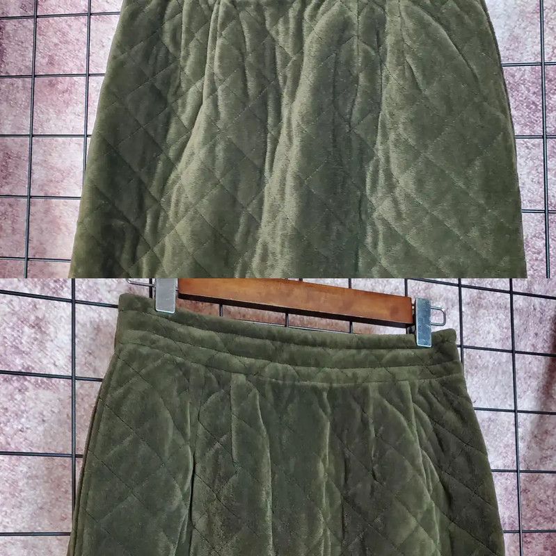Givenchy Givenchy Green Plaid Midi Skirt for Women 0089 Size 23" - 3 Thumbnail