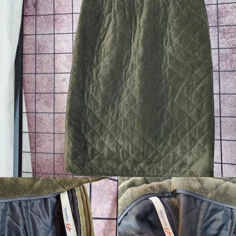 Givenchy Givenchy Green Plaid Midi Skirt for Women 0089 Size 23" - 2 Thumbnail
