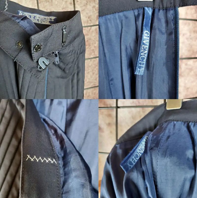 Givenchy Givenchy Black Wool Pleated Skirt 0089 Size 23" - 6 Thumbnail