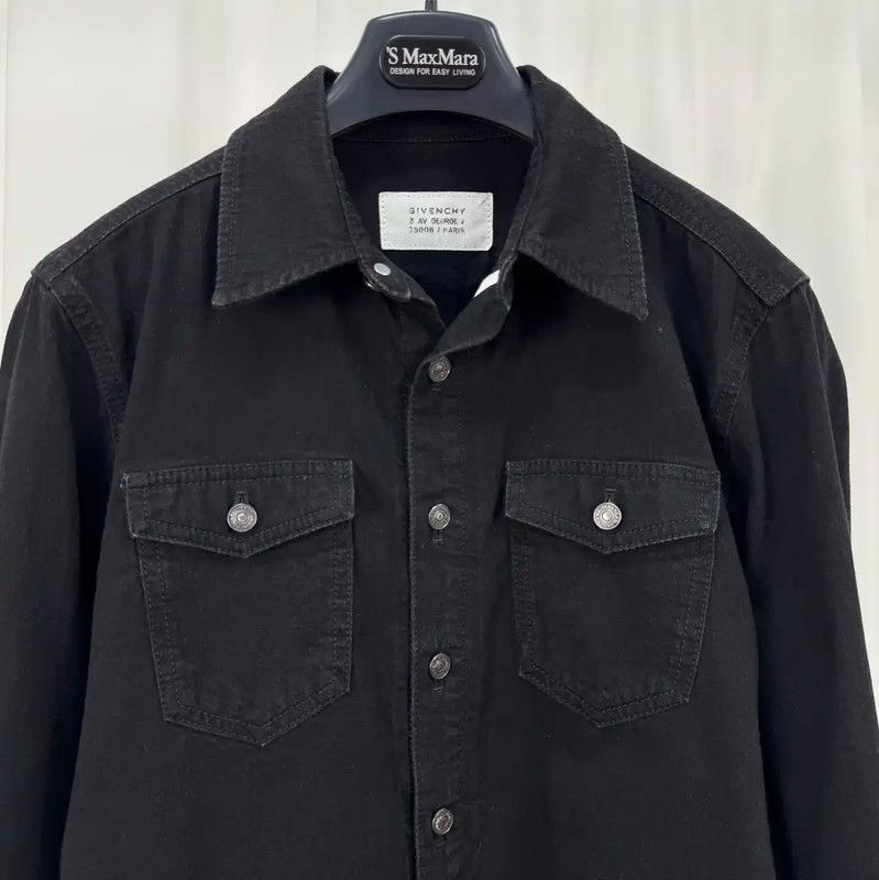 Givenchy Givenchy Black Denim Long Sleeve Shirt 0089 Size XS / US 0-2 / IT 36-38 - 3 Thumbnail
