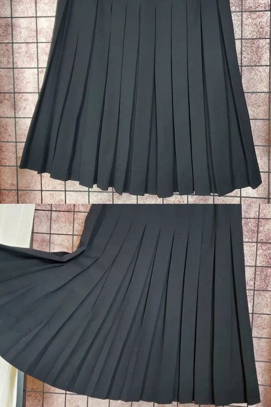 Givenchy Givenchy Black Pleated Midi Skirt for Women 0089 Size 23" - 4 Thumbnail