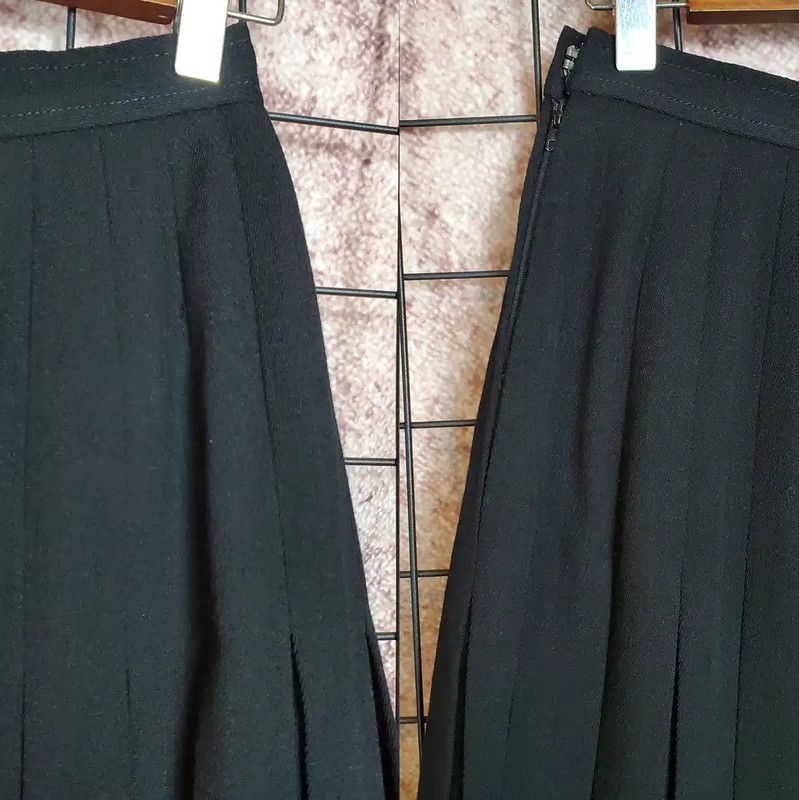 Givenchy Givenchy Black Pleated Midi Skirt for Women 0089 Size 23" - 5 Thumbnail