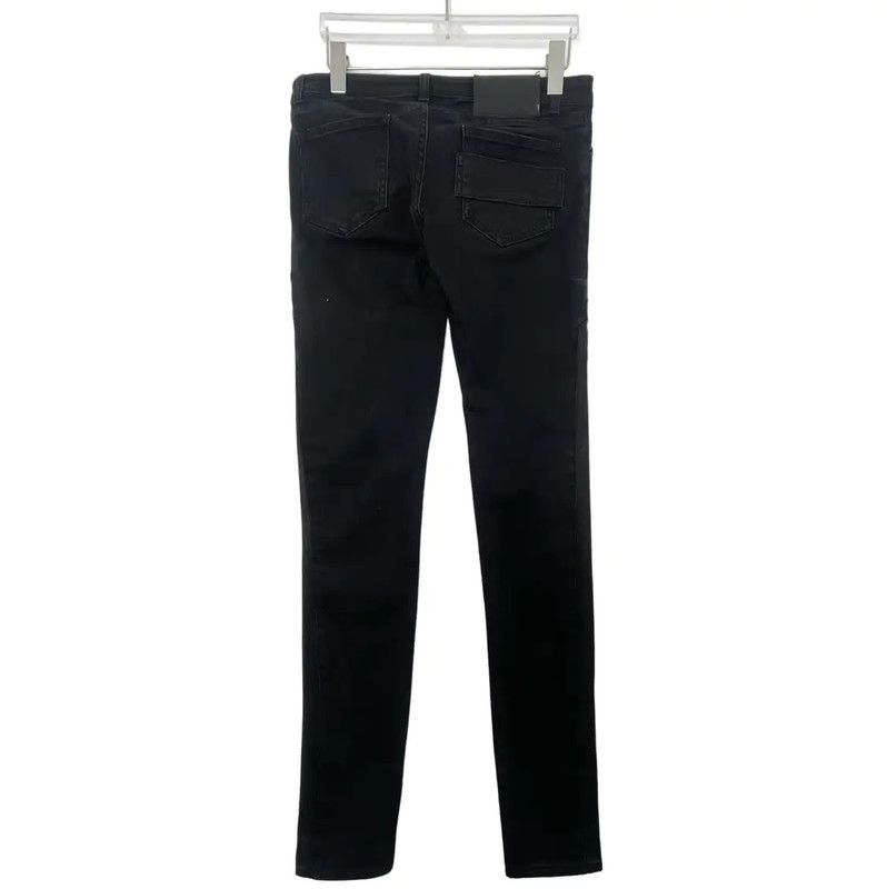Givenchy Givenchy Black Embroidered High-Waist Denim Pants 0089 Size 22" - 2 Thumbnail