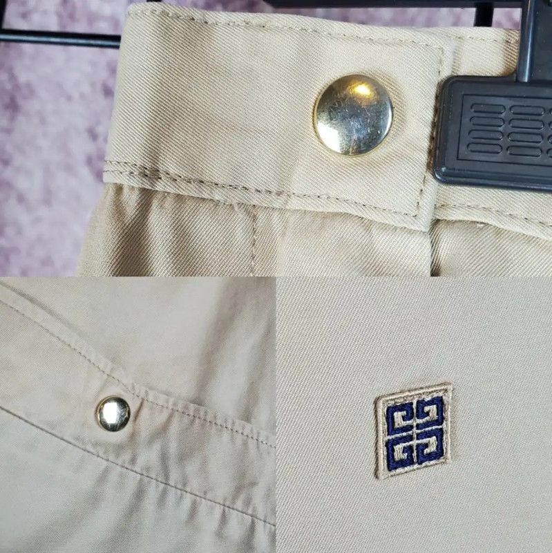 Givenchy Givenchy Summer Khaki Cotton Embroidered Pants 0089 Size 26" / US 2 / IT 38 - 10 Thumbnail