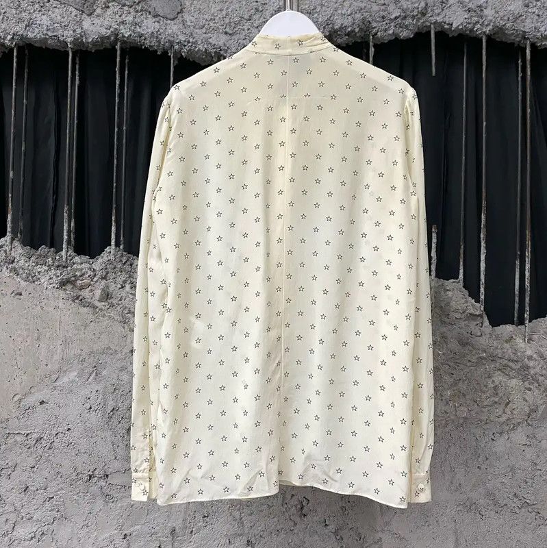Givenchy Givenchy Beige Star Print Blouse with Bow 0089 Size ONE SIZE - 2 Thumbnail