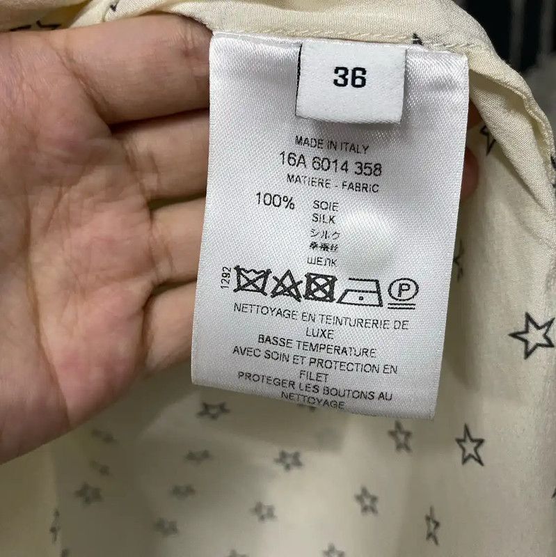 Givenchy Givenchy Beige Star Print Blouse with Bow 0089 Size ONE SIZE - 7 Thumbnail