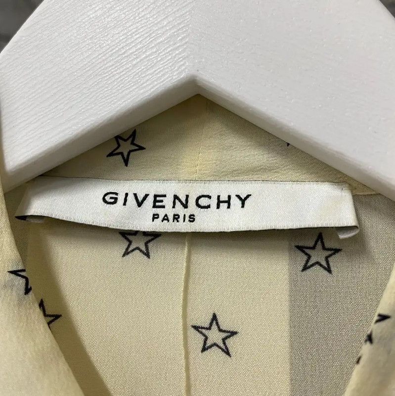 Givenchy Givenchy Beige Star Print Blouse with Bow 0089 Size ONE SIZE - 4 Thumbnail