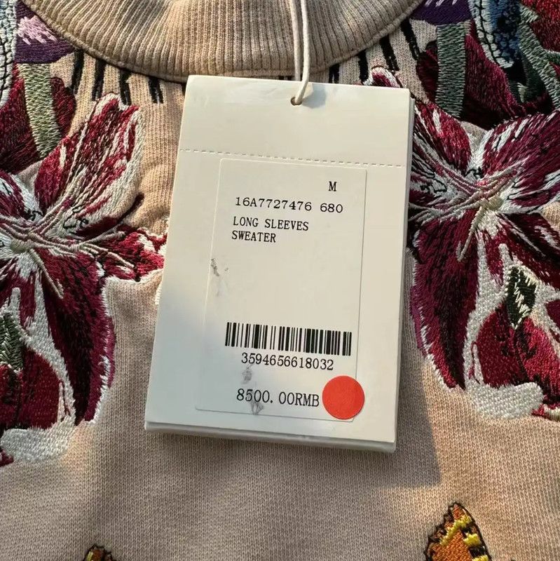 Givenchy Givenchy Khaki Women's Sweatshirt with Floral Embroidery 0089 Size M / US 6-8 / IT 42-44 - 5 Thumbnail