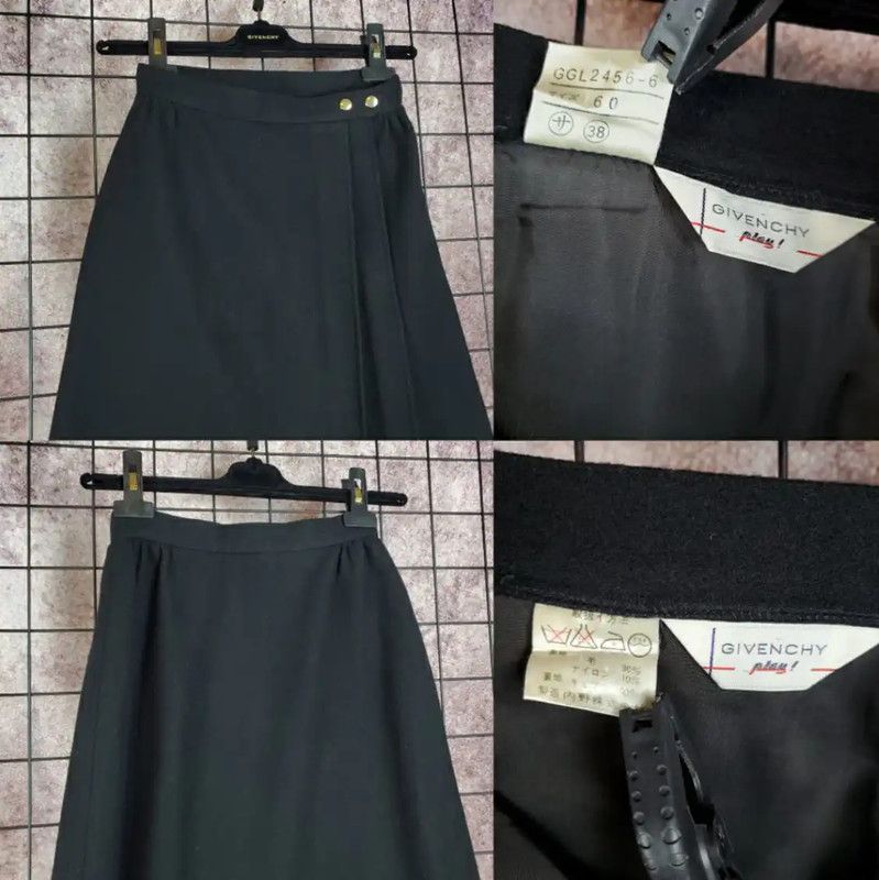 Givenchy Givenchy Black Wool Blend Embroidered Skirt 0089 Size 23" - 8 Thumbnail