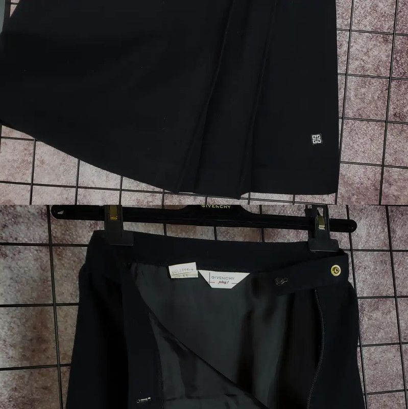 Givenchy Givenchy Black Wool Blend Embroidered Skirt 0089 Size 23" - 4 Thumbnail