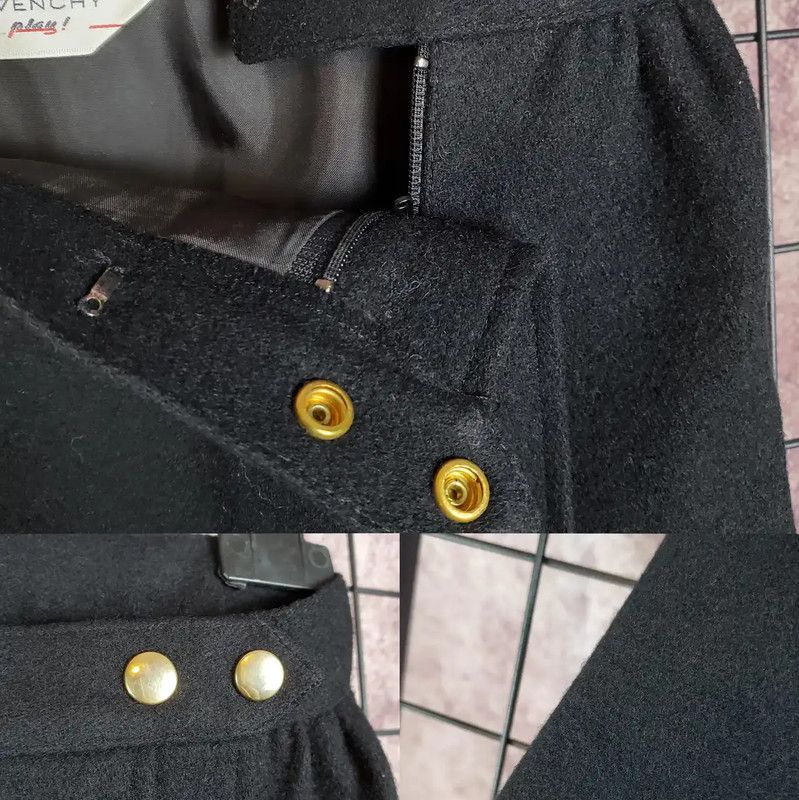 Givenchy Givenchy Black Wool Blend Embroidered Skirt 0089 Size 23" - 6 Thumbnail