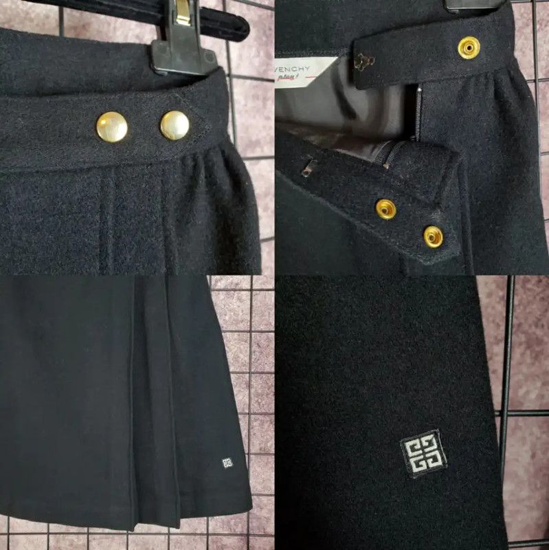 Givenchy Givenchy Black Wool Blend Embroidered Skirt 0089 Size 23" - 9 Thumbnail