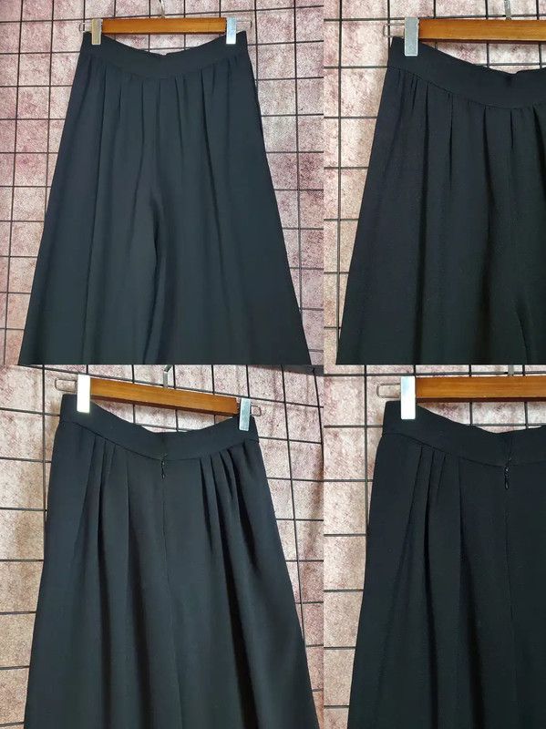 Givenchy Givenchy Black Summer Acetate Wide Leg Pants 0089 Size 23" - 3 Thumbnail