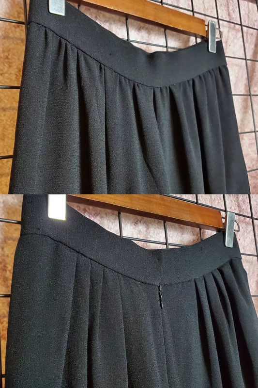 Givenchy Givenchy Black Summer Acetate Wide Leg Pants 0089 Size 23" - 4 Thumbnail