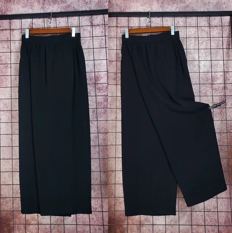 Givenchy Givenchy Black Summer Acetate Wide Leg Pants 0089 Size 23" - 2 Thumbnail