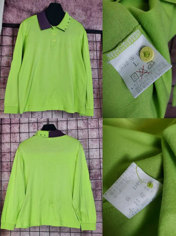 Givenchy Givenchy Green Embroidered Long Sleeve T-Shirt 0089 Size L / US 10 / IT 46 - 2 Thumbnail