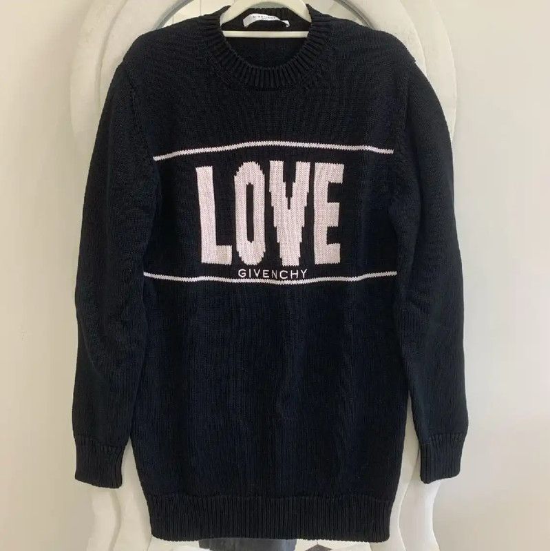 Givenchy Givenchy Black Knit Sweater with LOVE Design 0089 Size XS / US 0-2 / IT 36-38 - 2 Thumbnail