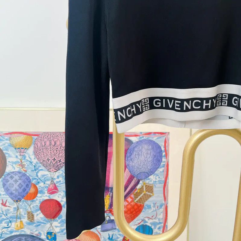 Givenchy Givenchy Black Long Sleeve Cropped Sweatshirt 0089 Size M / US 6-8 / IT 42-44 - 4 Thumbnail