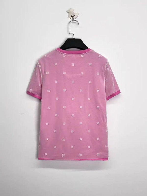 Givenchy Givenchy Pink Silk Blended Short Sleeve T-Shirt 0089 Size XS / US 0-2 / IT 36-38 - 2 Thumbnail