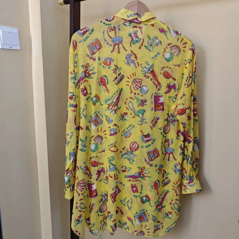 Givenchy Givenchy Yellow Cotton Long Sleeve Shirt 0089 Size L / US 10 / IT 46 - 2 Thumbnail