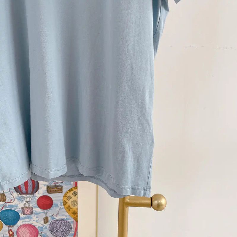 Givenchy Givenchy Blue Cotton Short Sleeve T-Shirt 0089 Size M / US 6-8 / IT 42-44 - 4 Thumbnail
