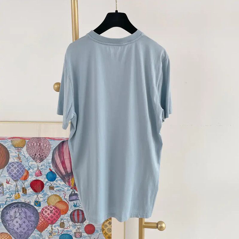 Givenchy Givenchy Blue Cotton Short Sleeve T-Shirt 0089 Size M / US 6-8 / IT 42-44 - 2 Thumbnail