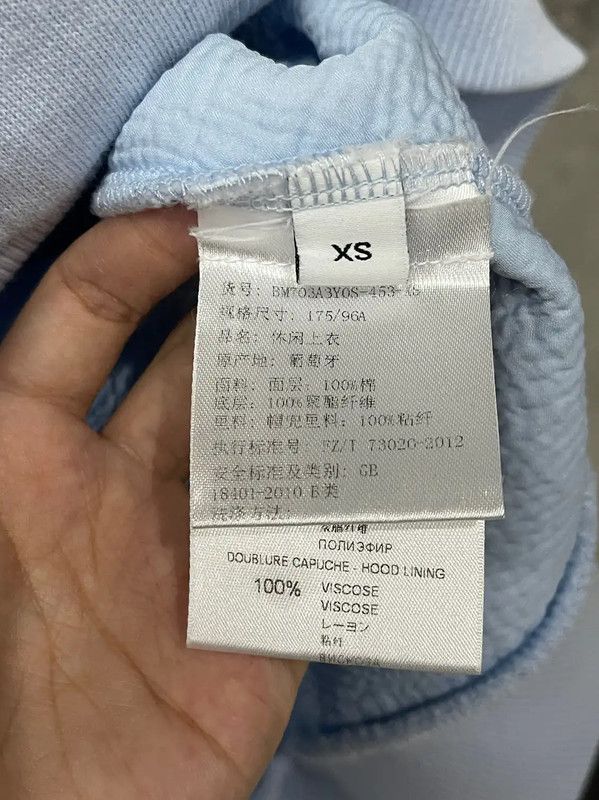 Givenchy Givenchy Light Blue Cotton Long Sleeve Hoodie 0089 Size XS / US 0-2 / IT 36-38 - 8 Thumbnail