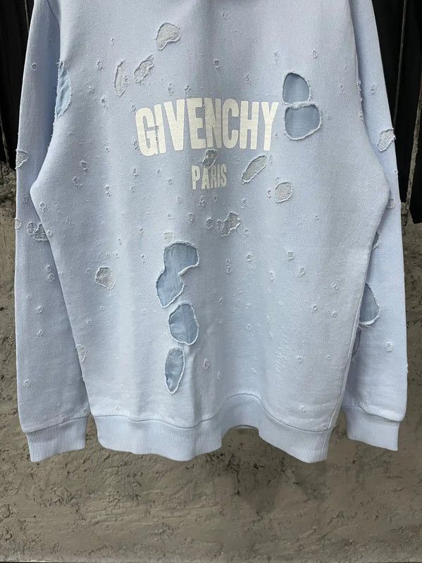 Givenchy Givenchy Light Blue Cotton Long Sleeve Hoodie 0089 Size XS / US 0-2 / IT 36-38 - 4 Thumbnail