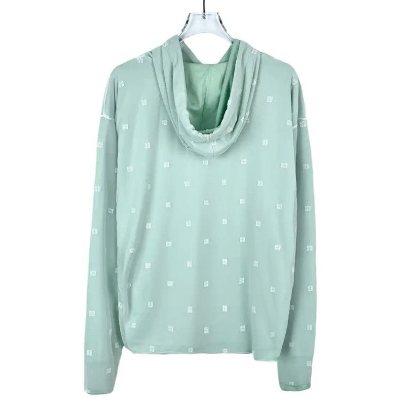 Givenchy Givenchy XS Green Logo Cotton Long Sleeve Hoodie 0089 Size XS / US 0-2 / IT 36-38 - 2 Thumbnail