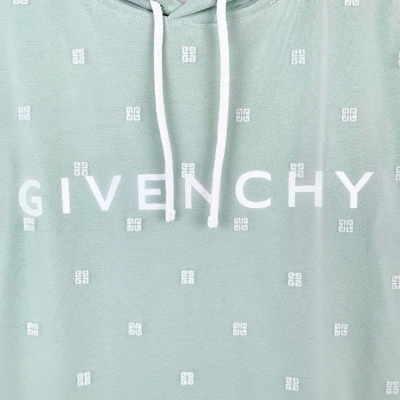 Givenchy Givenchy XS Green Logo Cotton Long Sleeve Hoodie 0089 Size XS / US 0-2 / IT 36-38 - 4 Thumbnail