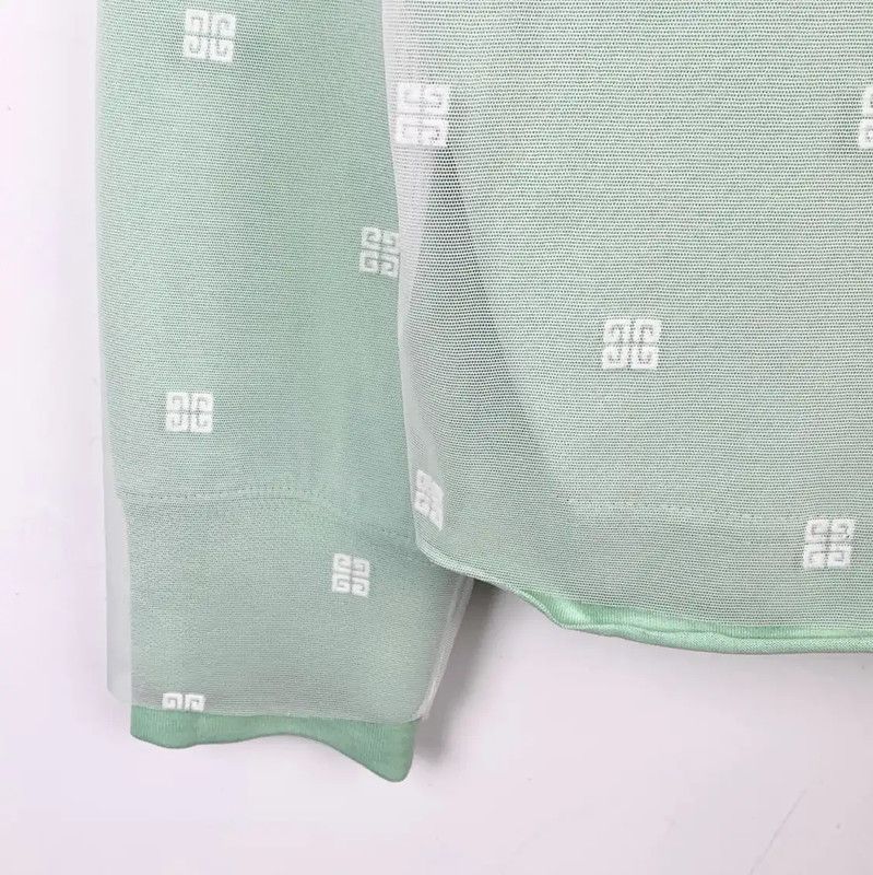 Givenchy Givenchy XS Green Logo Cotton Long Sleeve Hoodie 0089 Size XS / US 0-2 / IT 36-38 - 5 Thumbnail