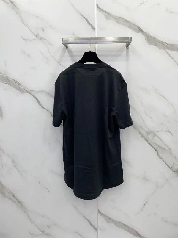 Givenchy Givenchy Black Short Sleeve Cotton Top 0089 Size L / US 10 / IT 46 - 2 Thumbnail