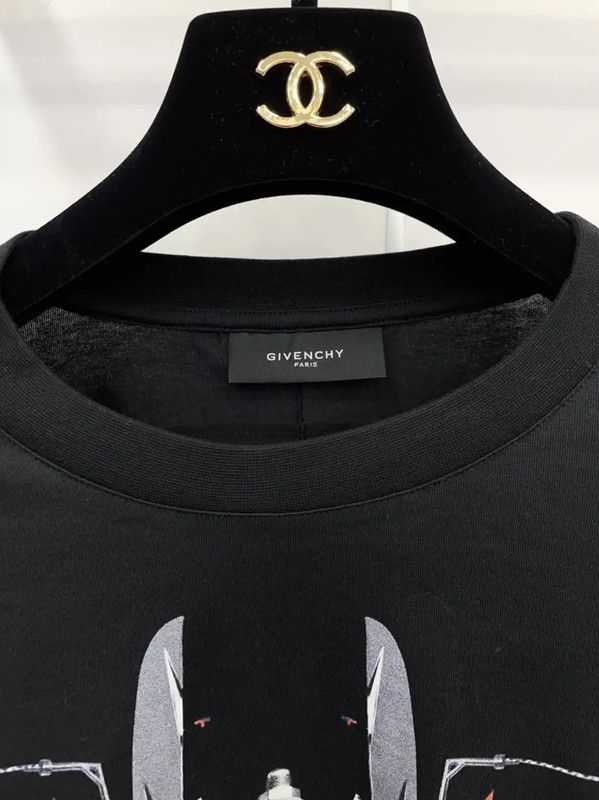 Givenchy Givenchy Black Short Sleeve Cotton Top 0089 Size L / US 10 / IT 46 - 3 Thumbnail