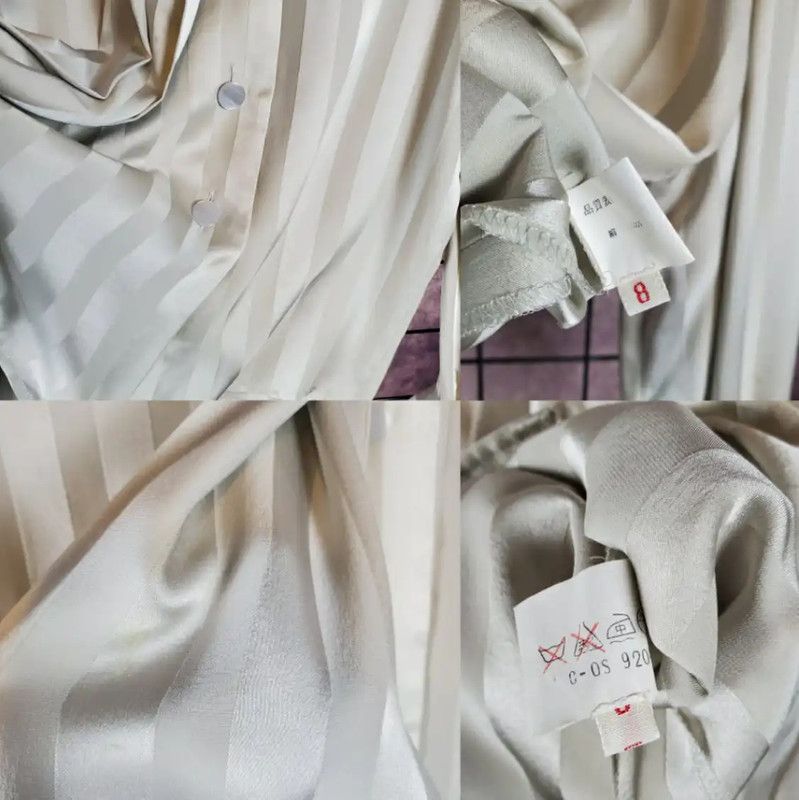 Givenchy Givenchy Spring Green Silk Striped Blouse 0089 Size S / US 4 / IT 40 - 9 Thumbnail