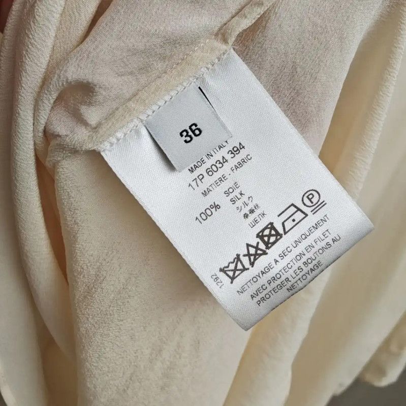 Givenchy Givenchy Summer Cream Silk Short Sleeve Top 0089 Size XS / US 0-2 / IT 36-38 - 7 Thumbnail
