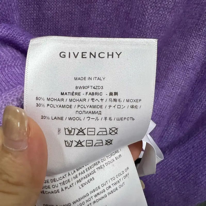 Givenchy Givenchy Long Sleeve Purple Wool Sweater 0089 Size L / US 10 / IT 46 - 4 Thumbnail