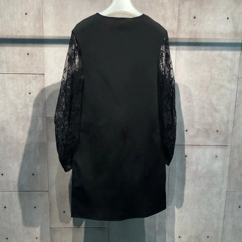 Givenchy Givenchy Black Lace Sleeve Long Dress 0089 Size XS / US 0-2 / IT 36-38 - 3 Thumbnail