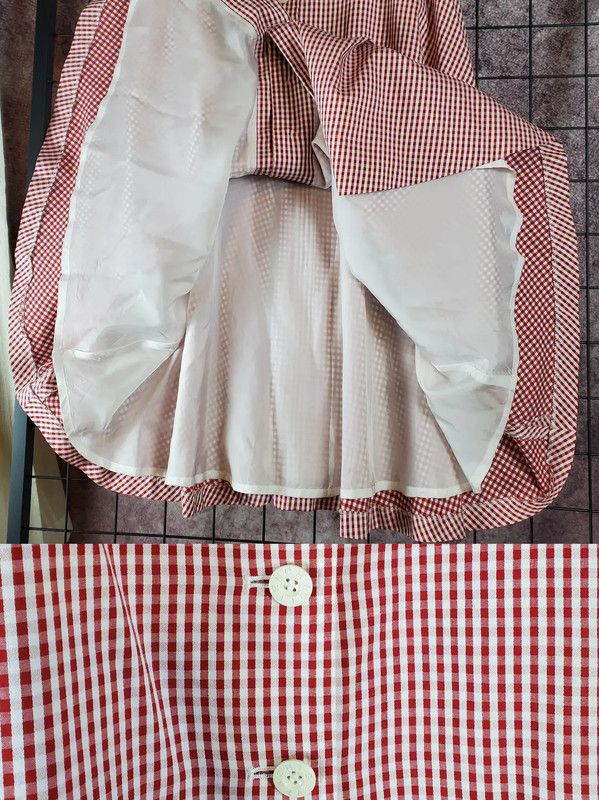 Givenchy Givenchy Pink Cotton Gingham Long Skirt 0089 Size 23" - 8 Thumbnail