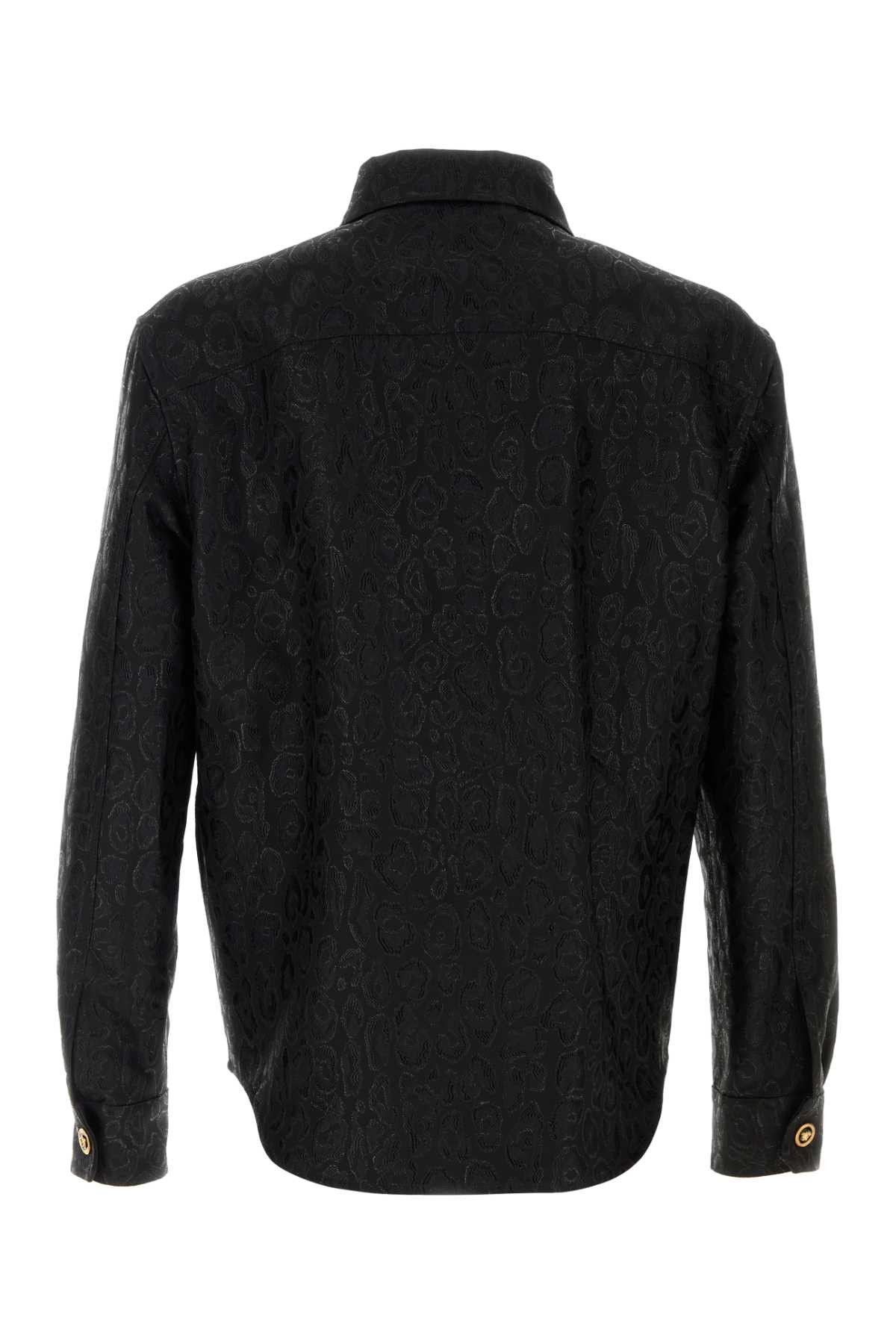 Versace Black Jacquard Shirt Size US L / EU 52-54 / 3 - 2 Thumbnail