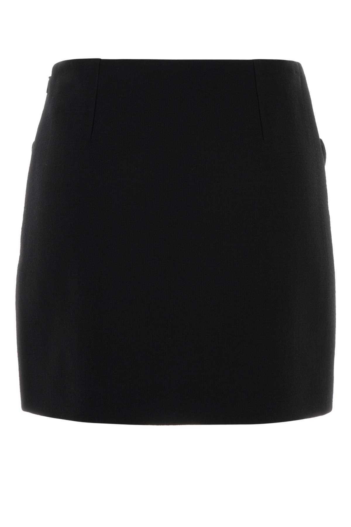 Versace Black Wool Mini Skirt Size 27" / US 4 / IT 40 - 2 Thumbnail