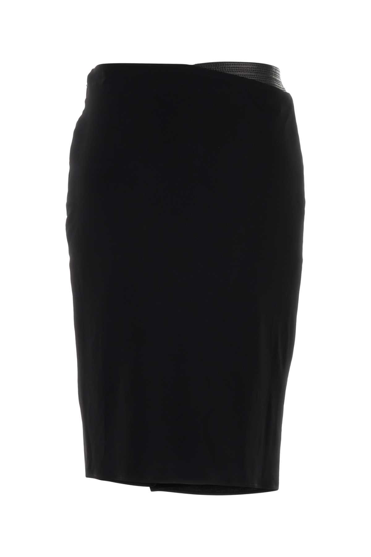 Versace Black Stretch Viscose Skirt Size 26" / US 2 / IT 38 - 2 Thumbnail
