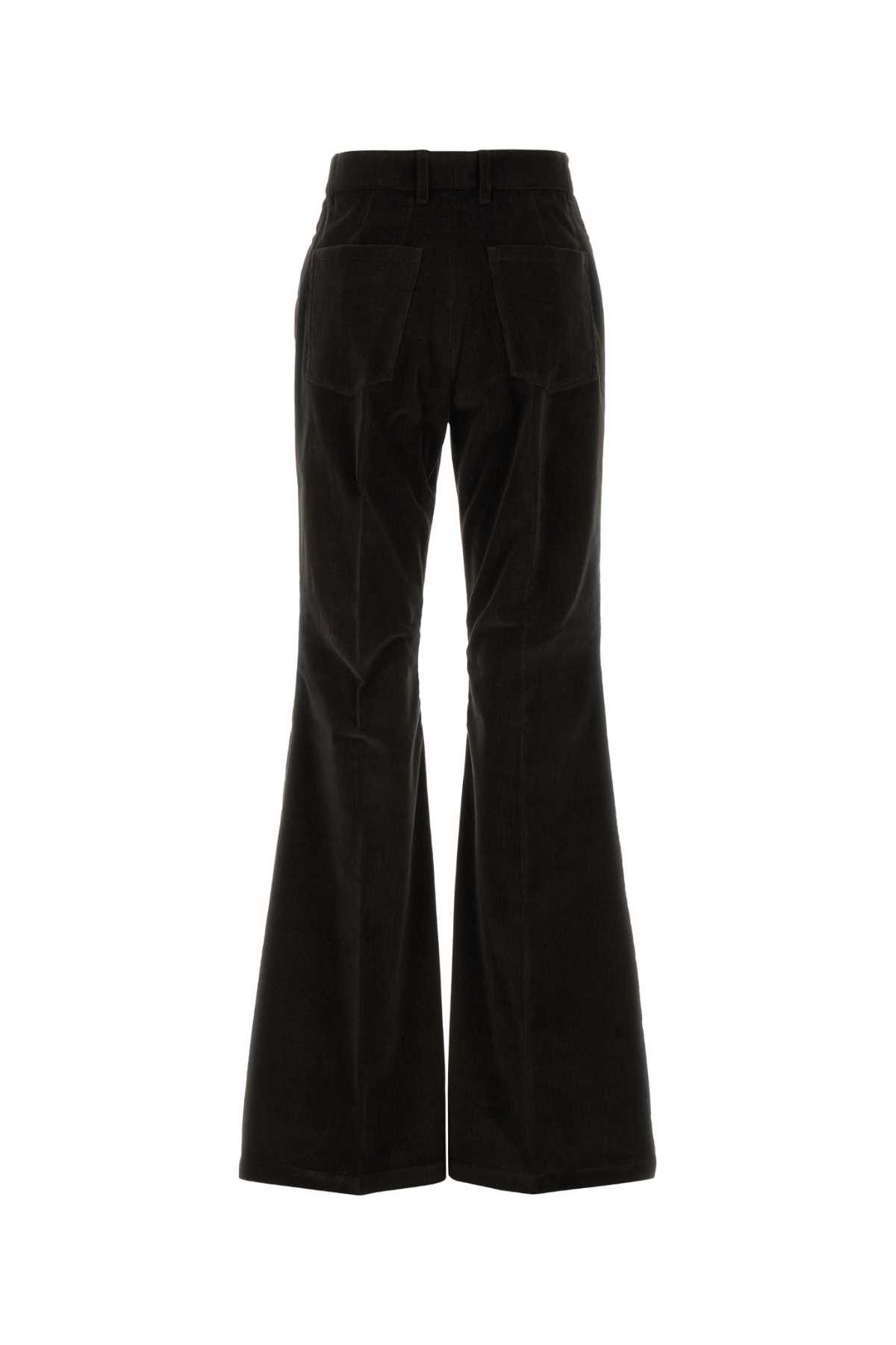 Salvatore Ferragamo Dark Brown Corduroy Flared Pant Size 26" / US 2 / IT 38 - 2 Thumbnail