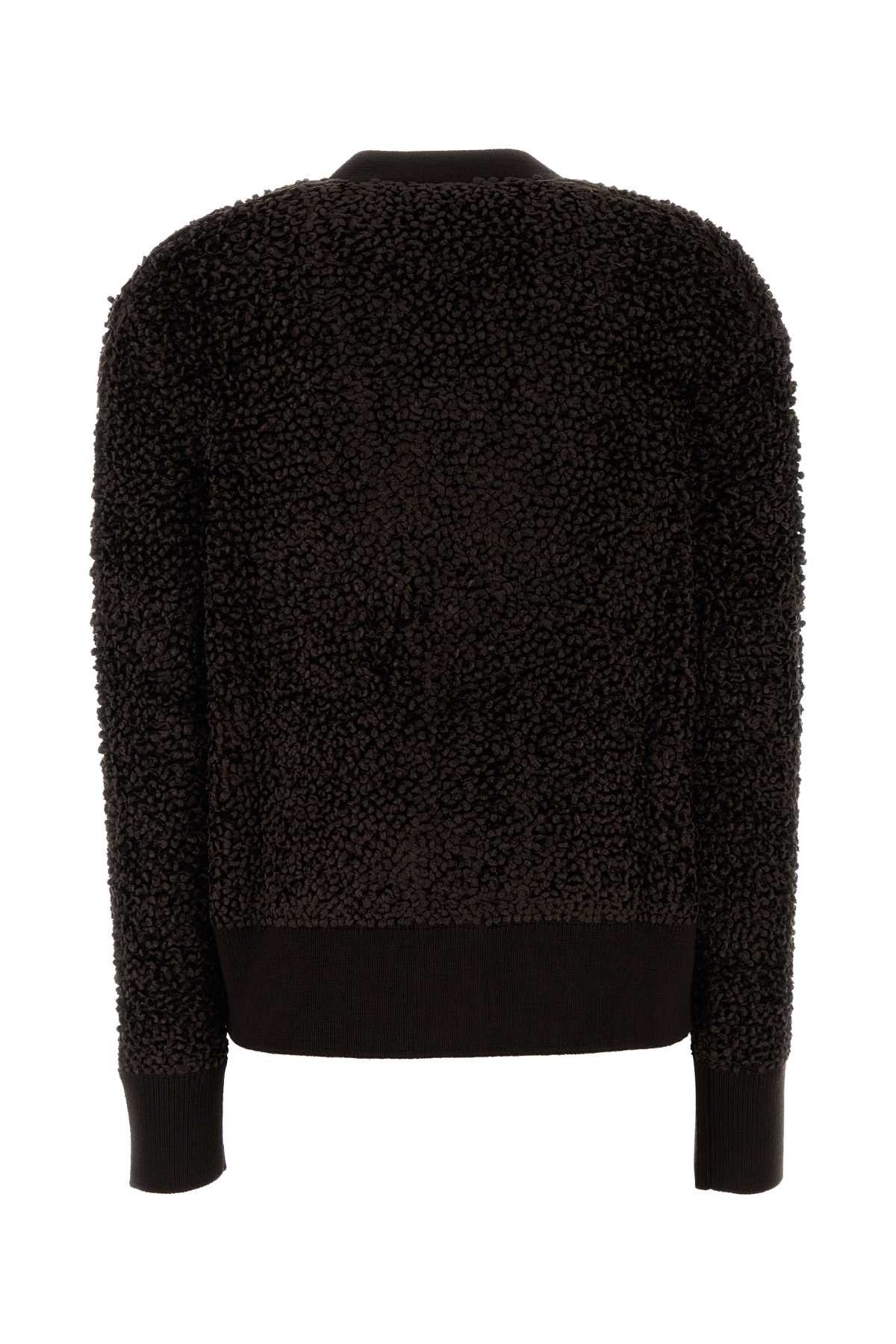 Salvatore Ferragamo Dark Brown Boucle Cardigan Size S / US 4 / IT 40 - 2 Thumbnail