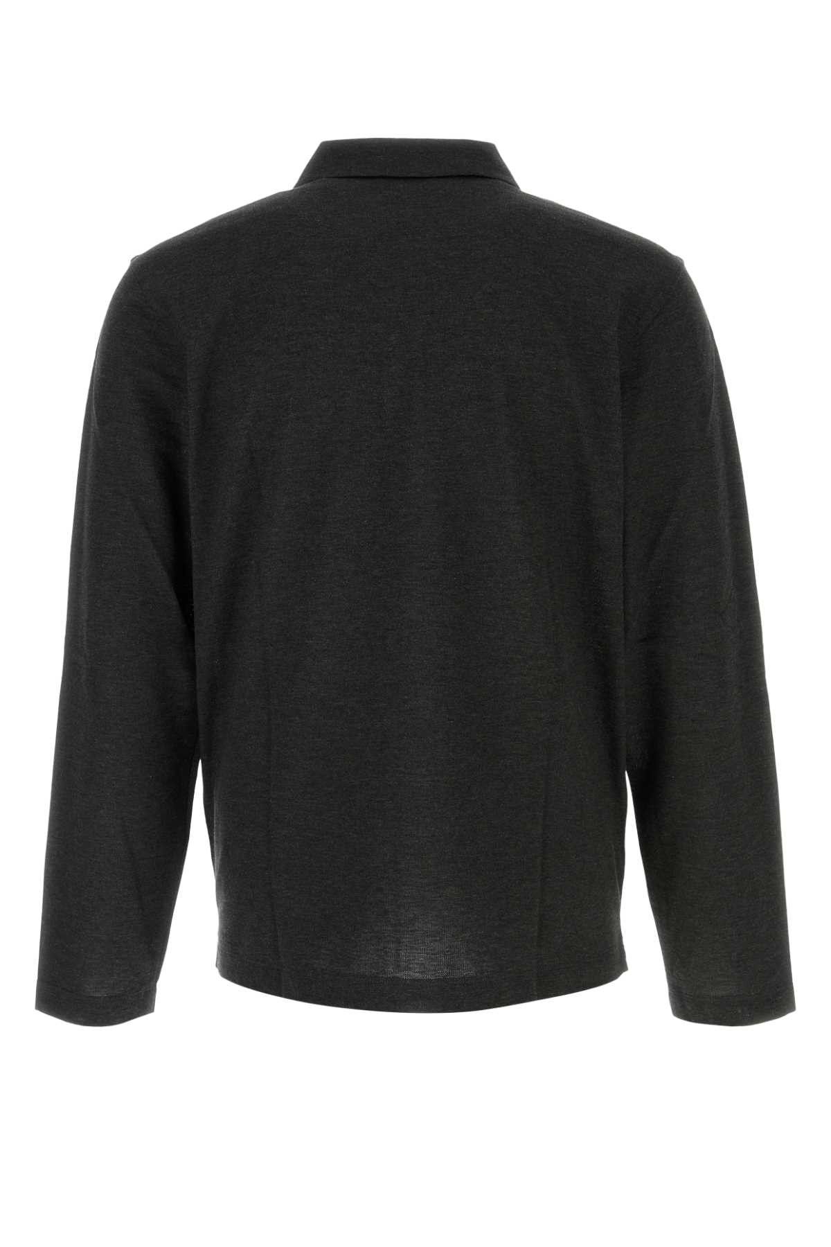 Salvatore Ferragamo Graphite Cotton Blend Polo Shirt Size US L / EU 52-54 / 3 - 2 Thumbnail
