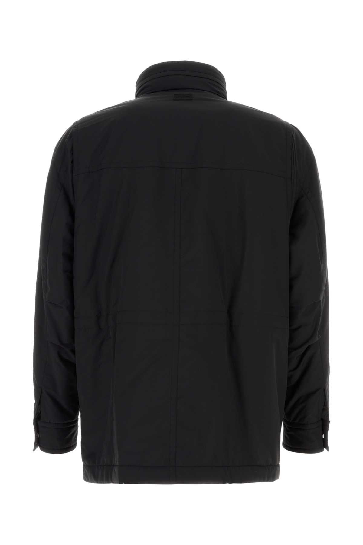 Salvatore Ferragamo Black Wool Blend Padded Jacket Size US M / EU 48-50 / 2 - 2 Thumbnail